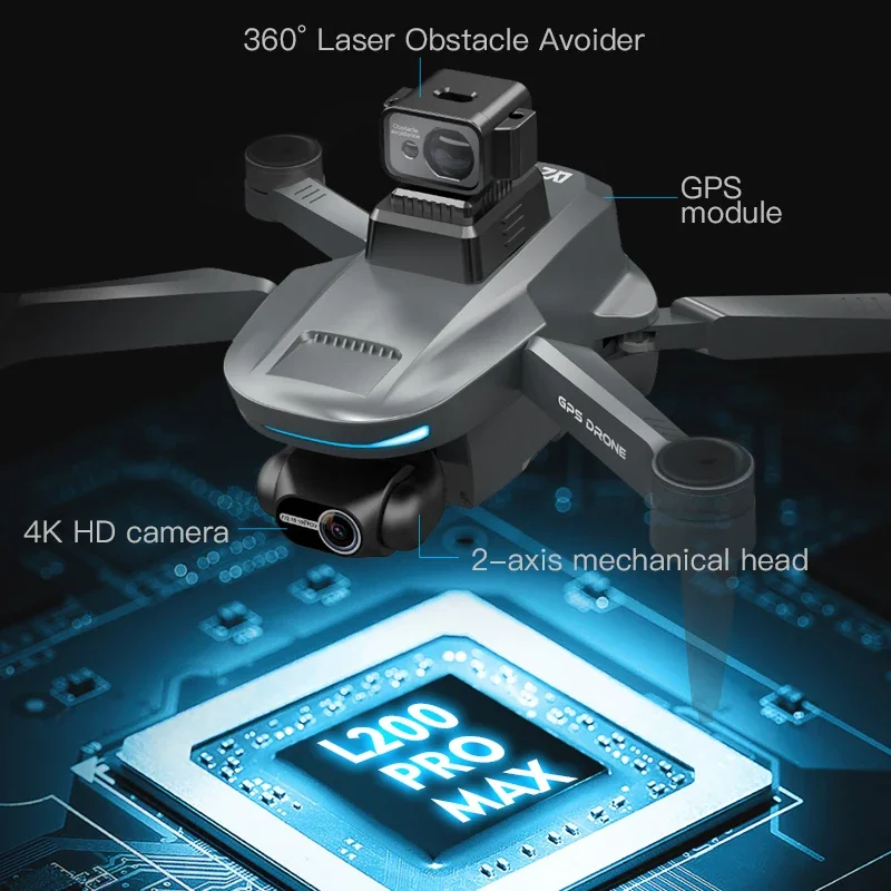 L200 PRO MAX Drone 4K 2-Axis P - Drone Gimbal Brushless incelemesi ve fiyatı