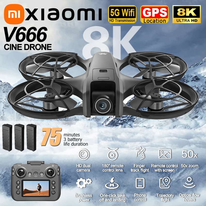 Xiaomi V666 Drone 8K Aerial HD - Drone Gimbal Brushless incelemesi ve fiyatı